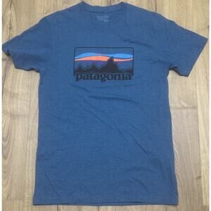 Patagonia T Shirt Adult Size Small Slim Fit Gorpcore Mountain Graphic Worn Wear